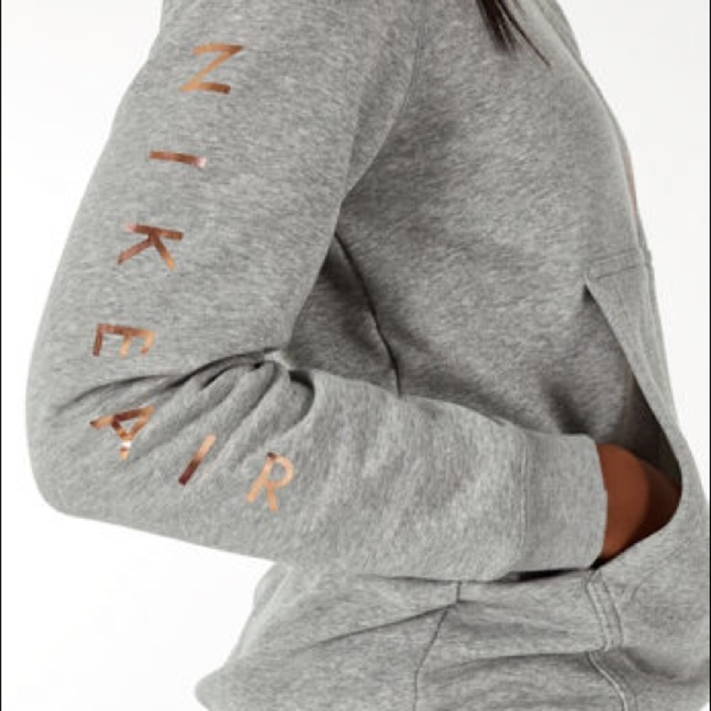 NWT Nike Air Half Zip Pullover Grey + Rose Gold - Picture 3 of 8